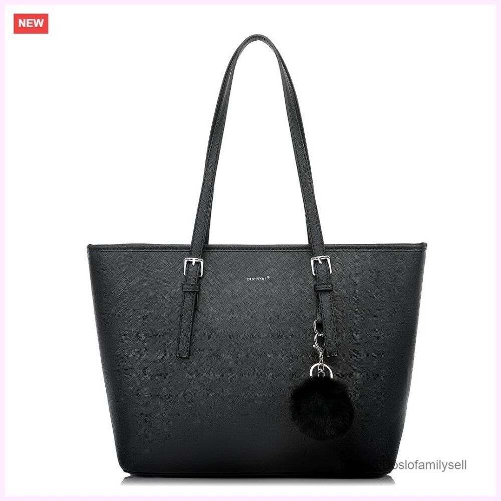 Large Tote Bag with Top Handle and Shoulder Strap for Office School Shopping